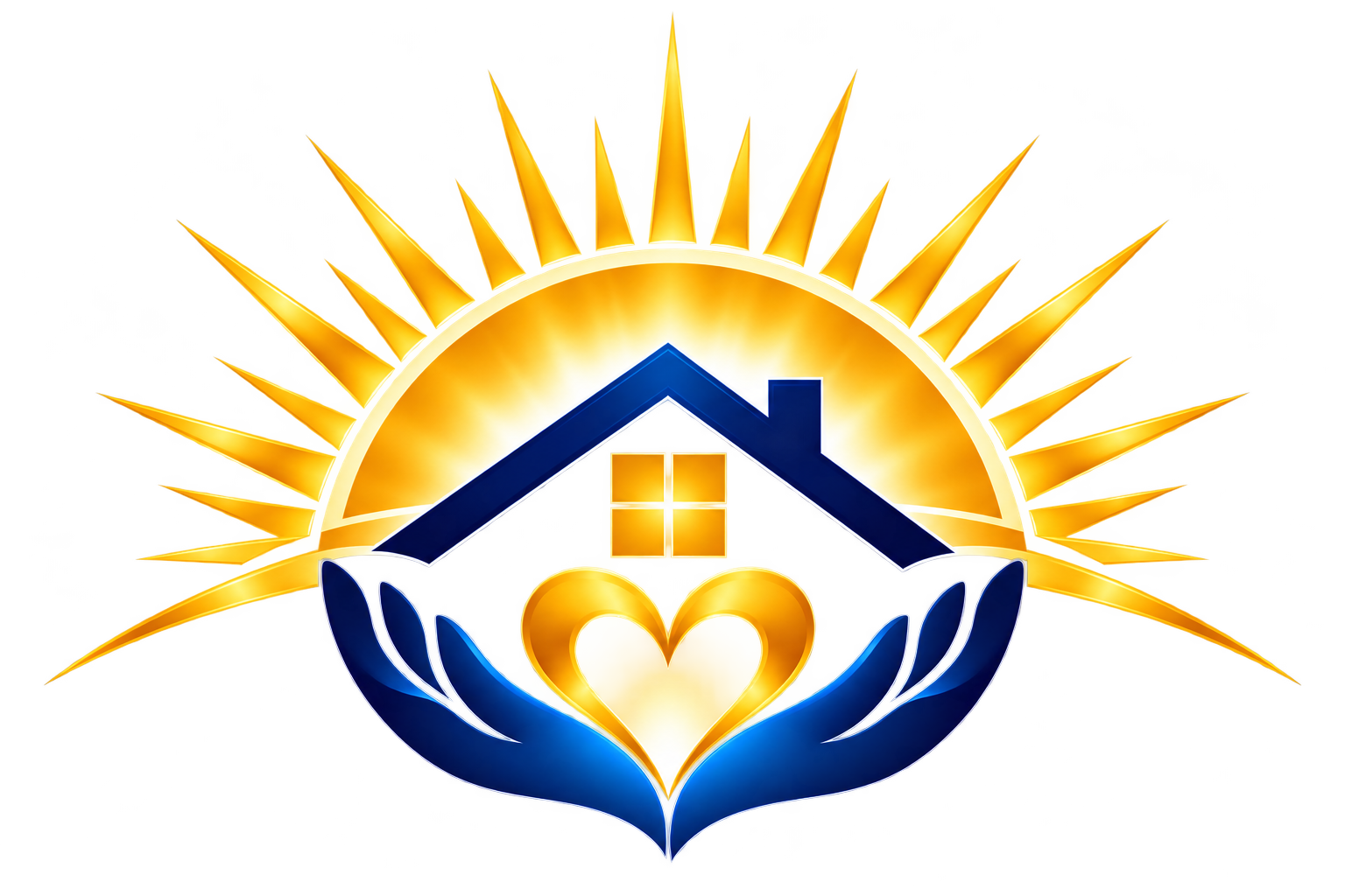 Sol con dos manos, casa y corazón